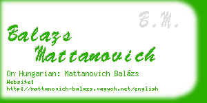 balazs mattanovich business card